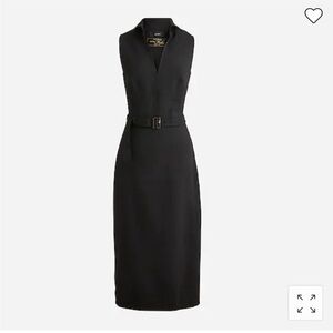 J Crew Style BK707 Belted Italian Wool Collared Sheath